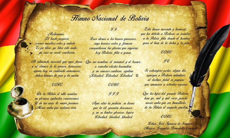 himno nacional de bolivia letra