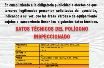 (26) 2SANEAMIENTO DE PREDIO, ZONA Y.P.F.B. SUPERFICIE 800,06 M2